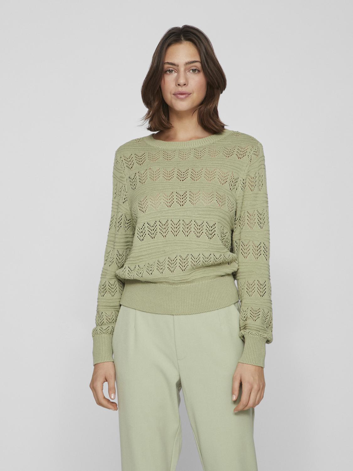 Cathy Pointelle Knit Top (Swamp)