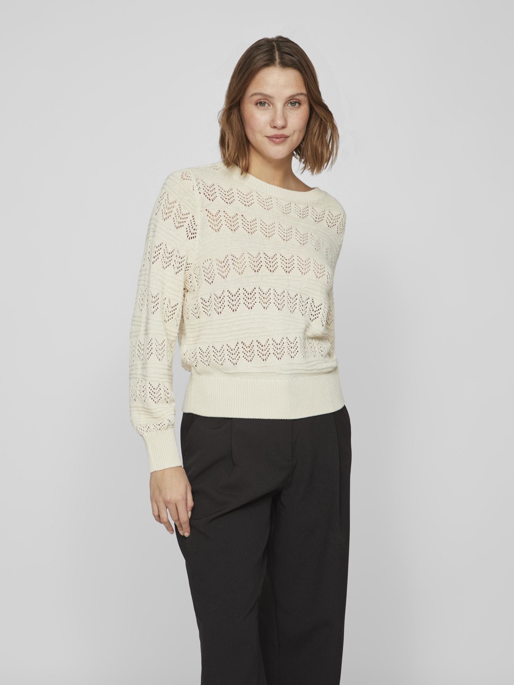 Cathy Pointelle Knit Top (Birch)