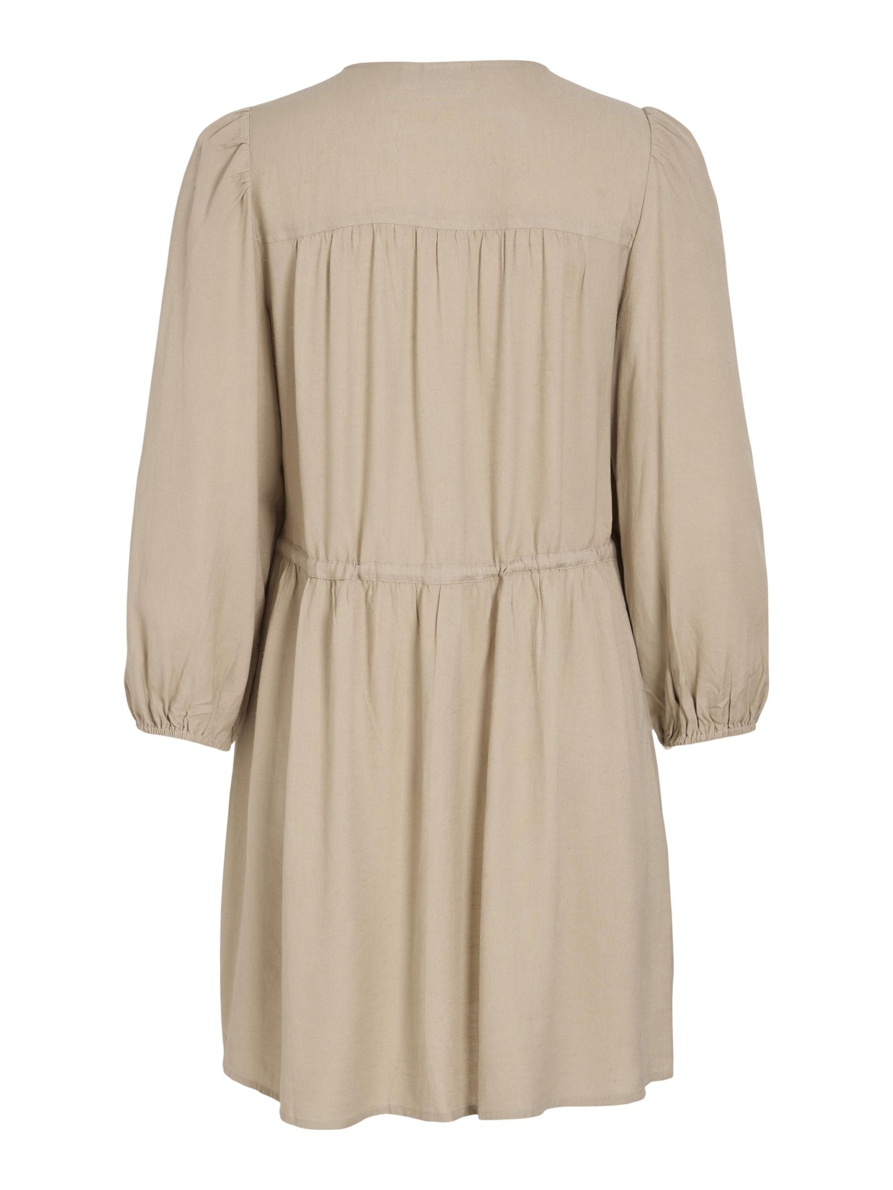 Pricilla O-Neck 7/8 Dress (Beige)