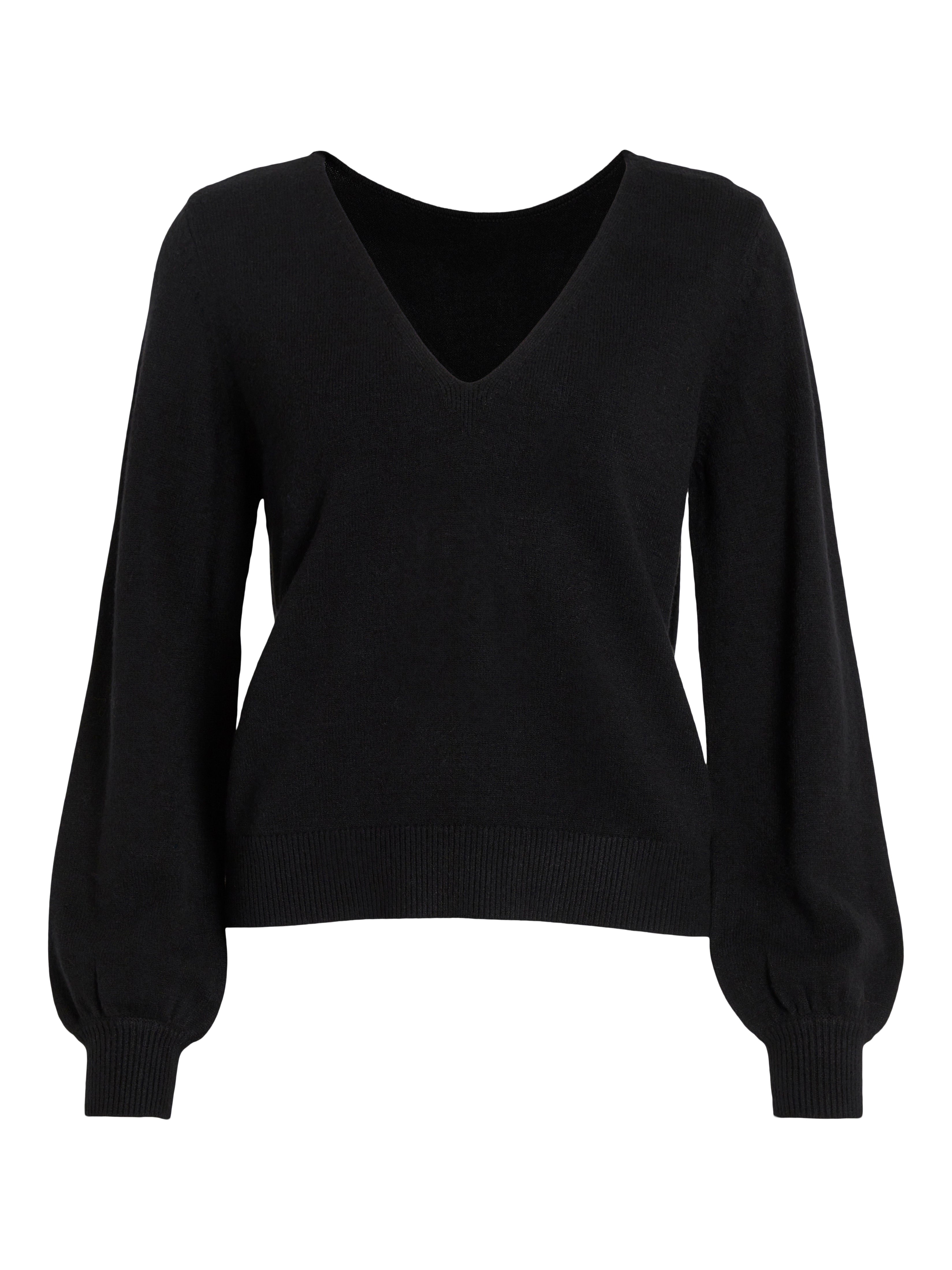 Victoria Reversible V-Neck Jumper (Black)