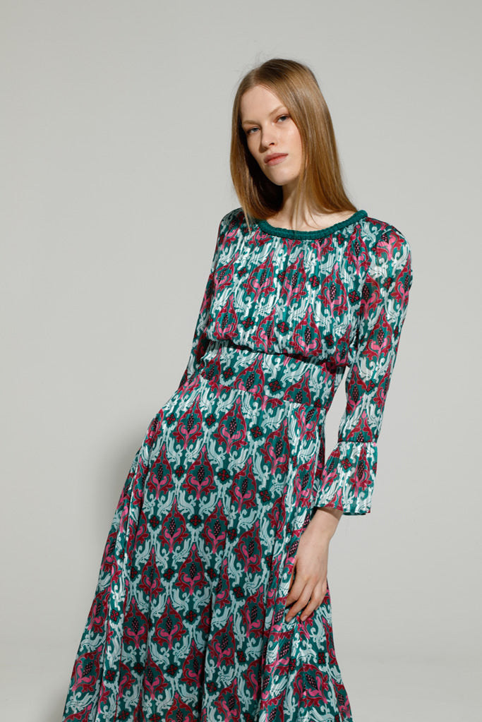 ARBOUR DRESS (GREEN/PINK)