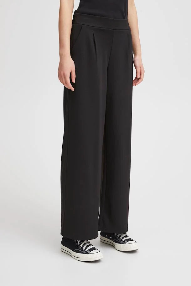 Kate Wide Leg Trousers (Black)