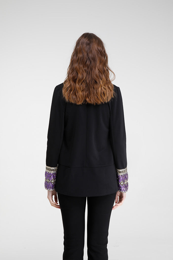 Cereme Sequin Jacket (Black/Purple)