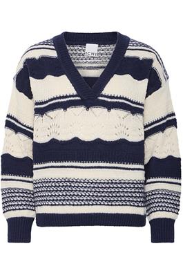 Ash V-Neck Jumper (Total Eclipse Strip)