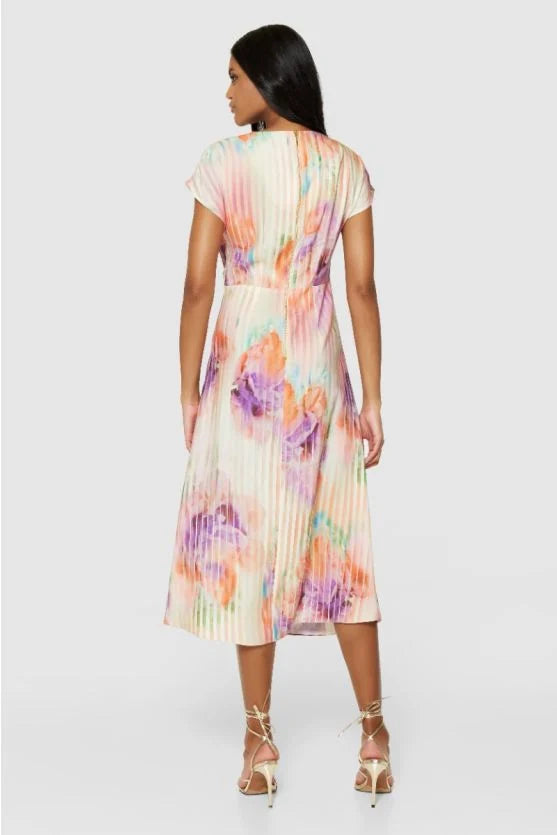 Christine A-Line Twist Midi Dress (Lilac)