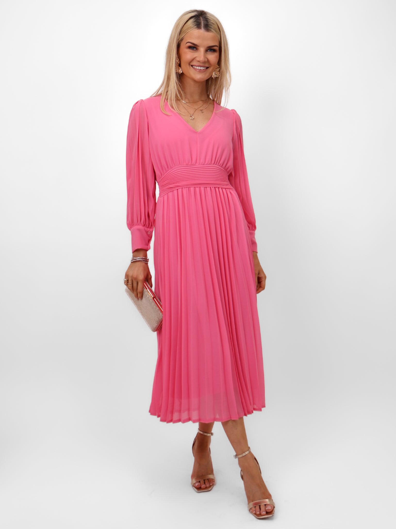 Hannah Midi Dress (Pink)