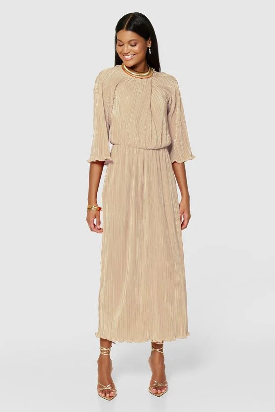 The Jane Plisse Dress (Cream)