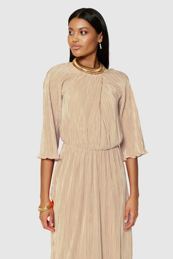 The Jane Plisse Dress (Cream)