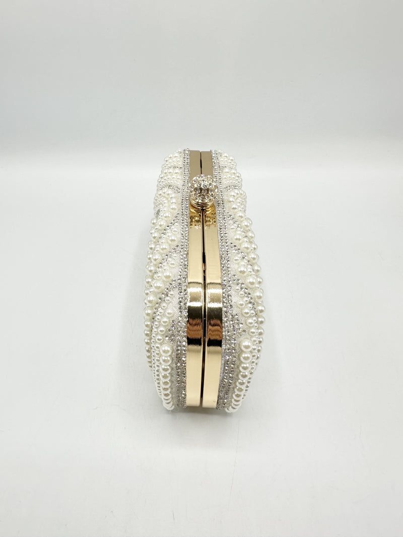 Colette Pearl & Diamante Clutch (Gold)