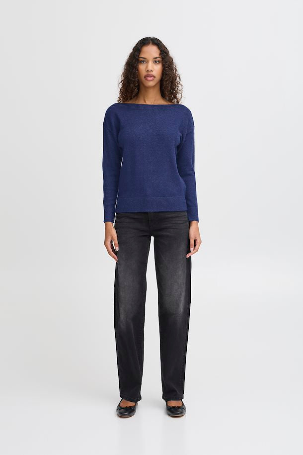 Ella Boat Neck Jumper (Medieval Blue)