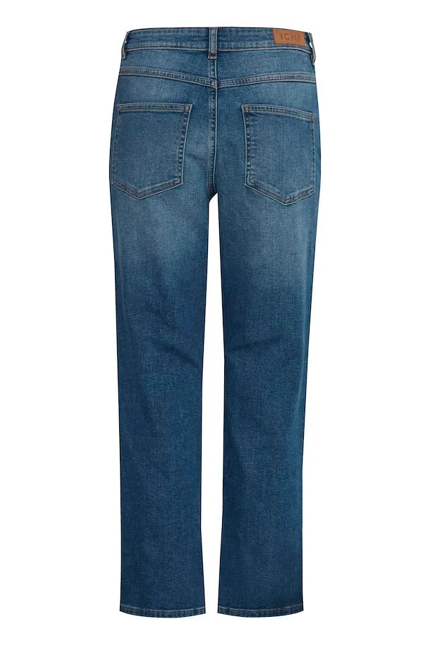 Iggy Straight Leg Cropped Jeans (Medium Blue)