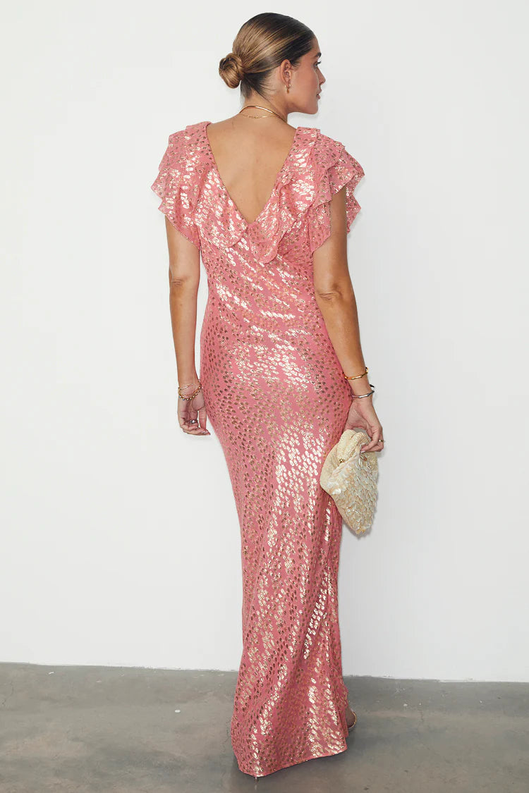 Tilda Dress (Pink Jacquard)
