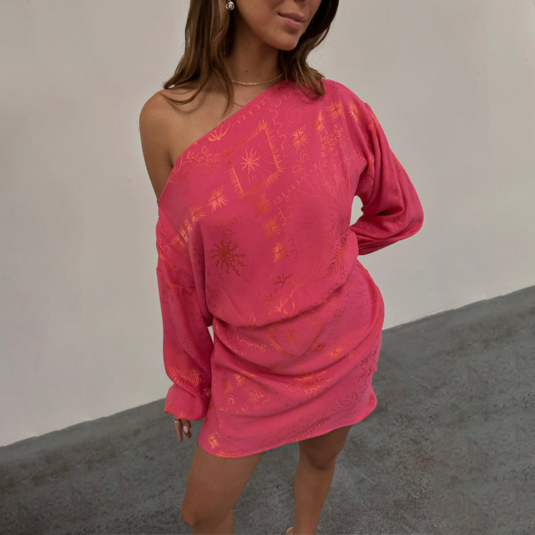 Tilly Mini Dress (Pink Safari)