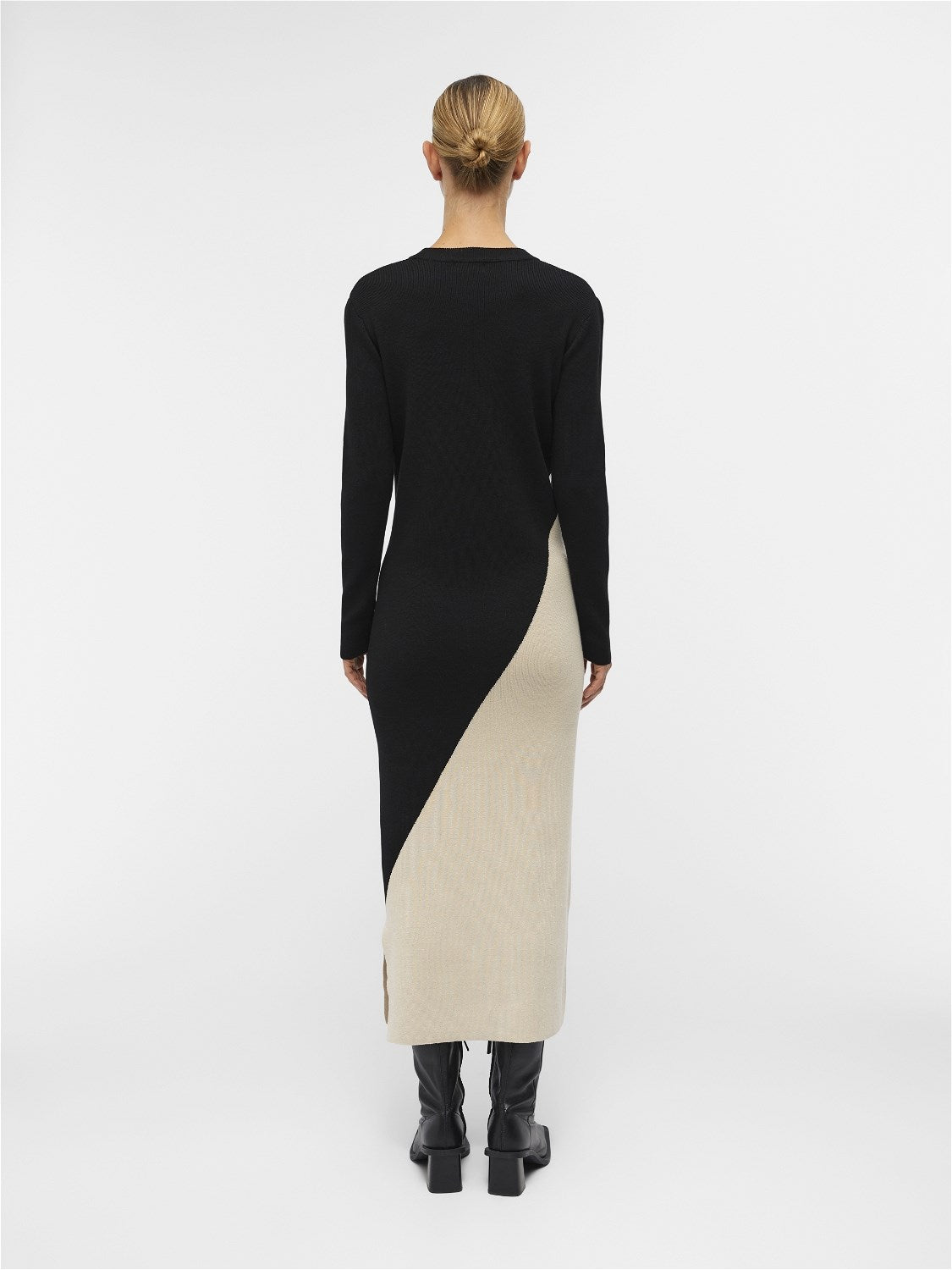 Ester Block Knit Dress (Black/Sandshell)