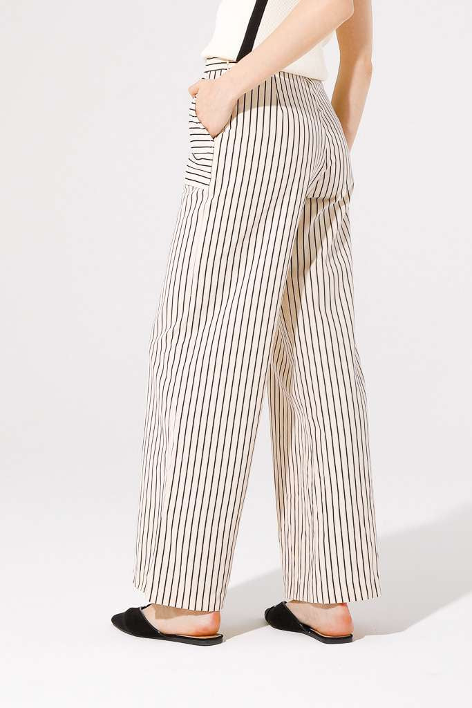 Yatch Trousers (Beige/Black Stripe)