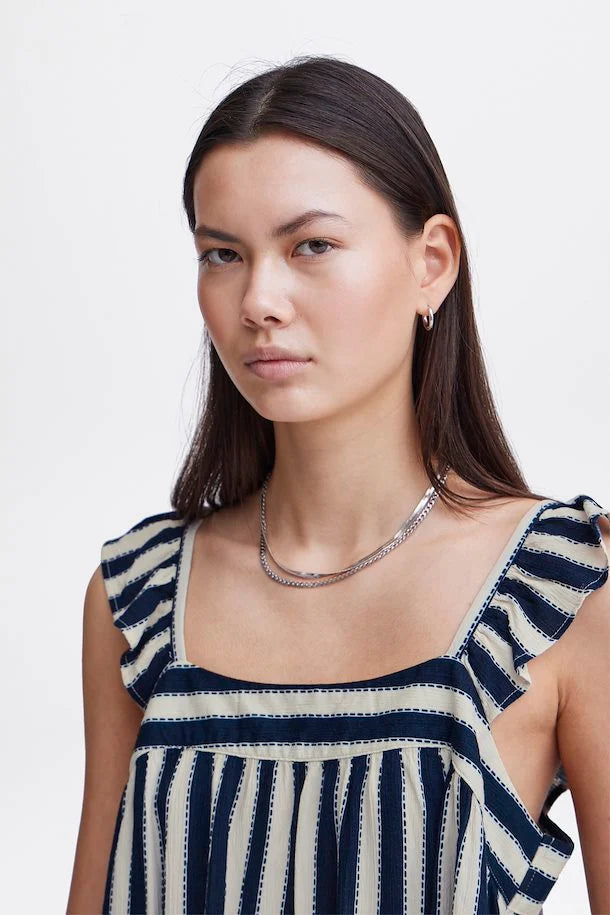 Marrakech Square Neck Top (Total Eclipse Stripe)