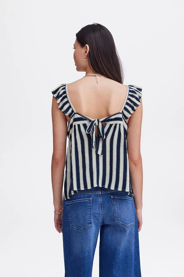 Marrakech Square Neck Top (Total Eclipse Stripe)