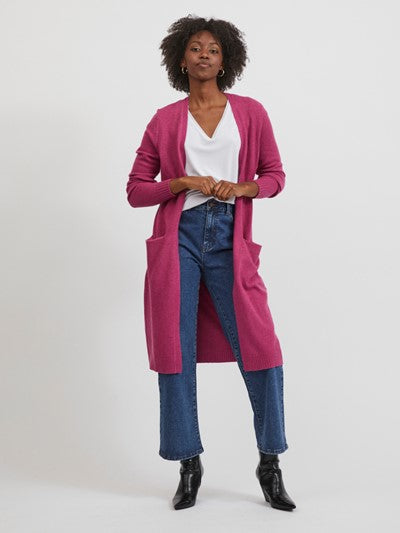 SIAN LONGLINE CARDIGAN (MAGENTA HAZE)