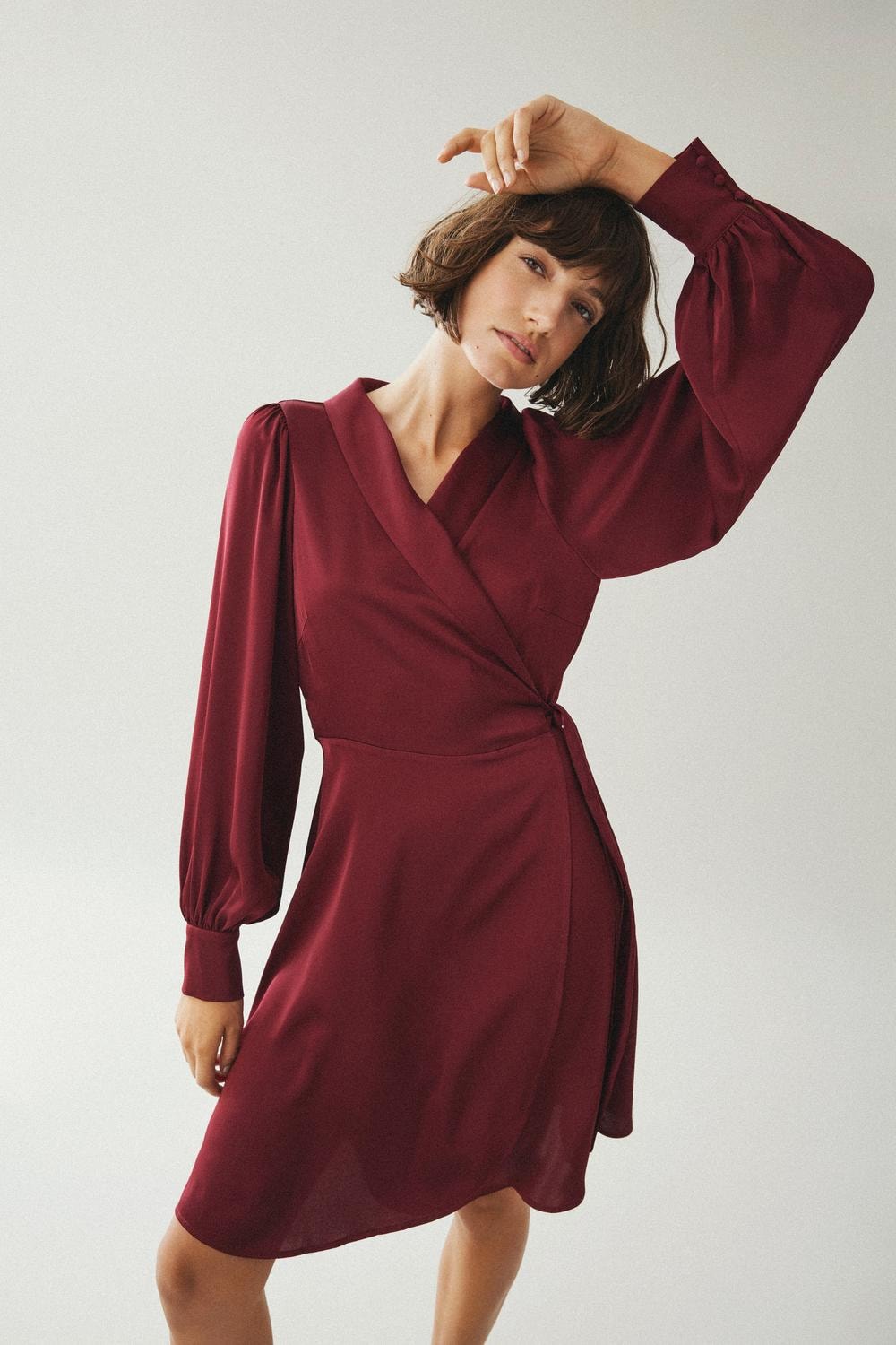 Vienna Wrap Dress (Cabernet)