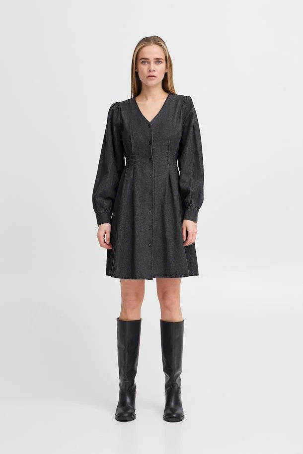 Annabelle Denim Dress (Washed Black)