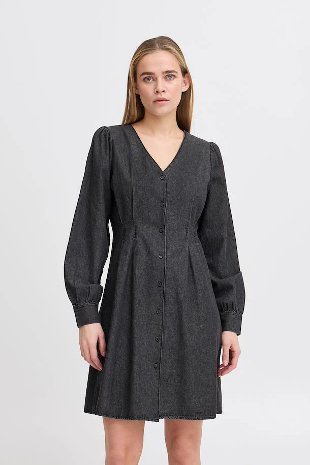 Annabelle Denim Dress (Washed Black)