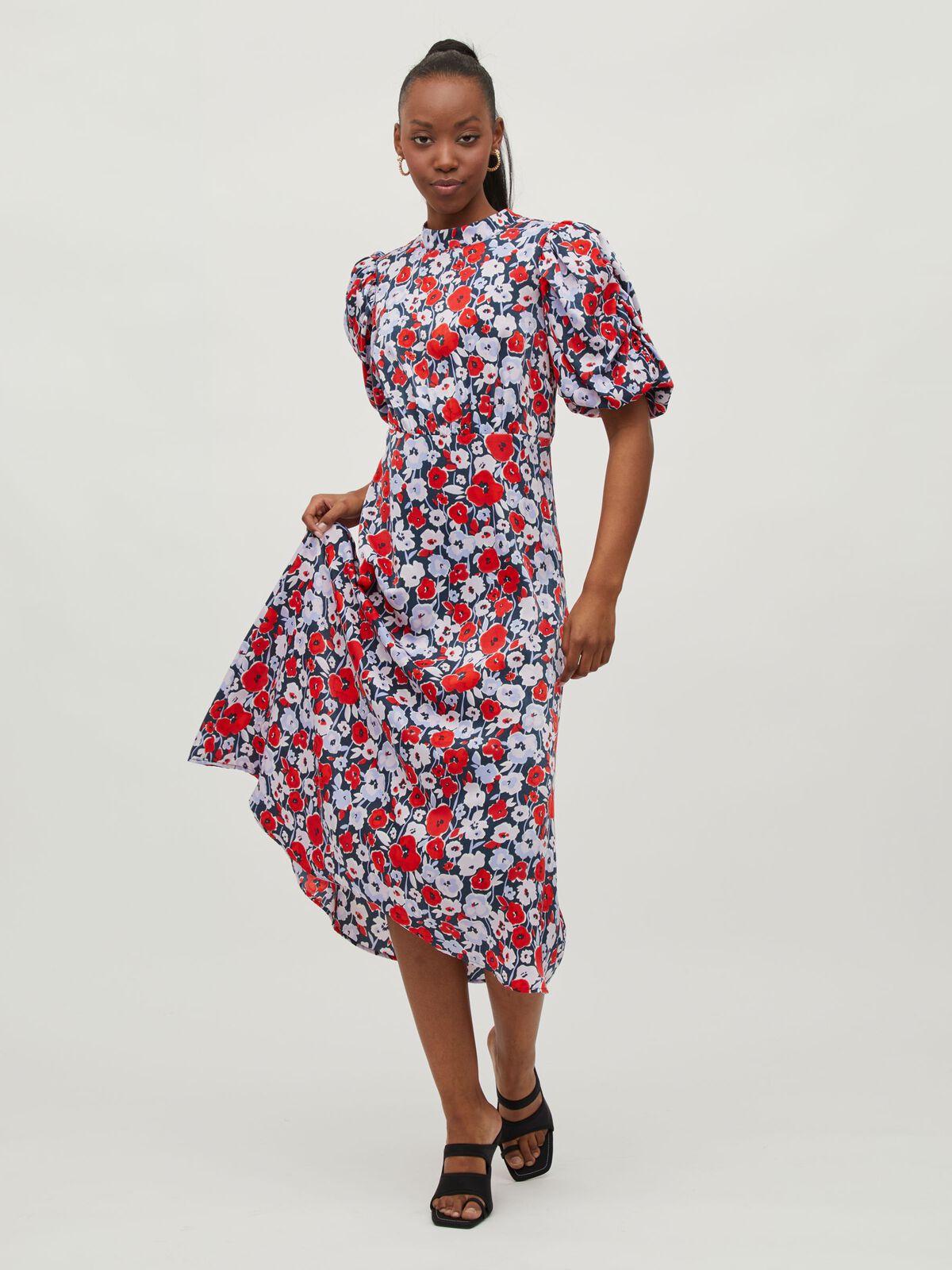 Ghost luella red 2025 midi dress