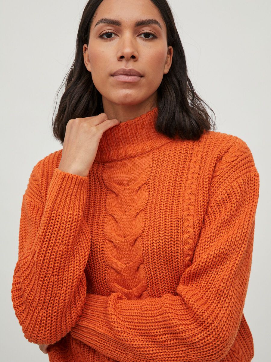 Burnt orange roll neck jumper best sale