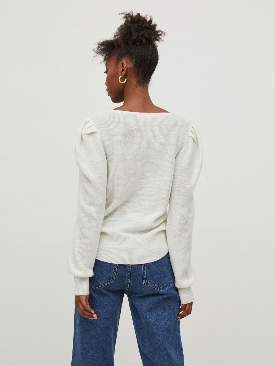 Visee Square Neck Top (White Alyssum)