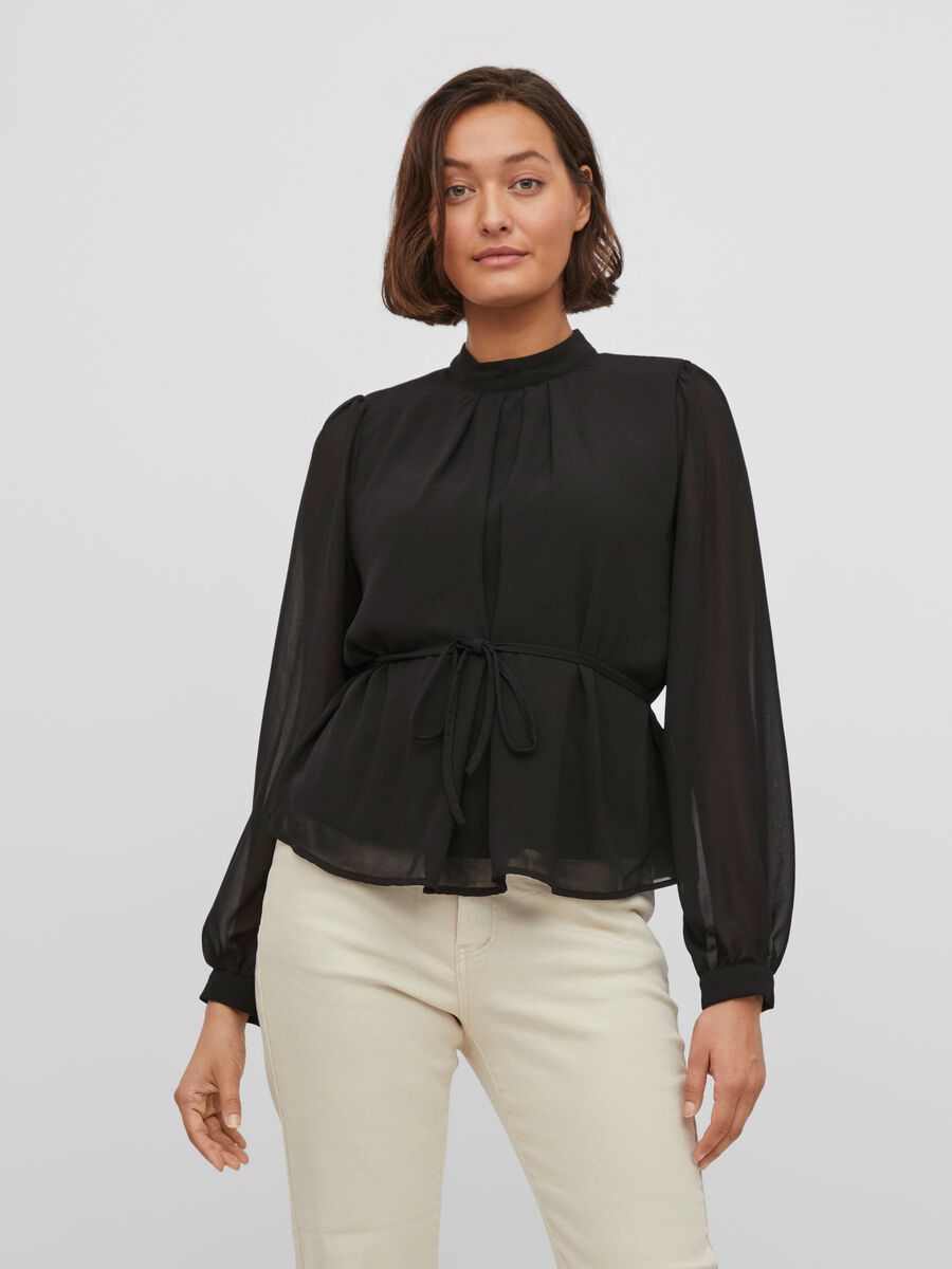 Rolina Tie Belt Top (Black)