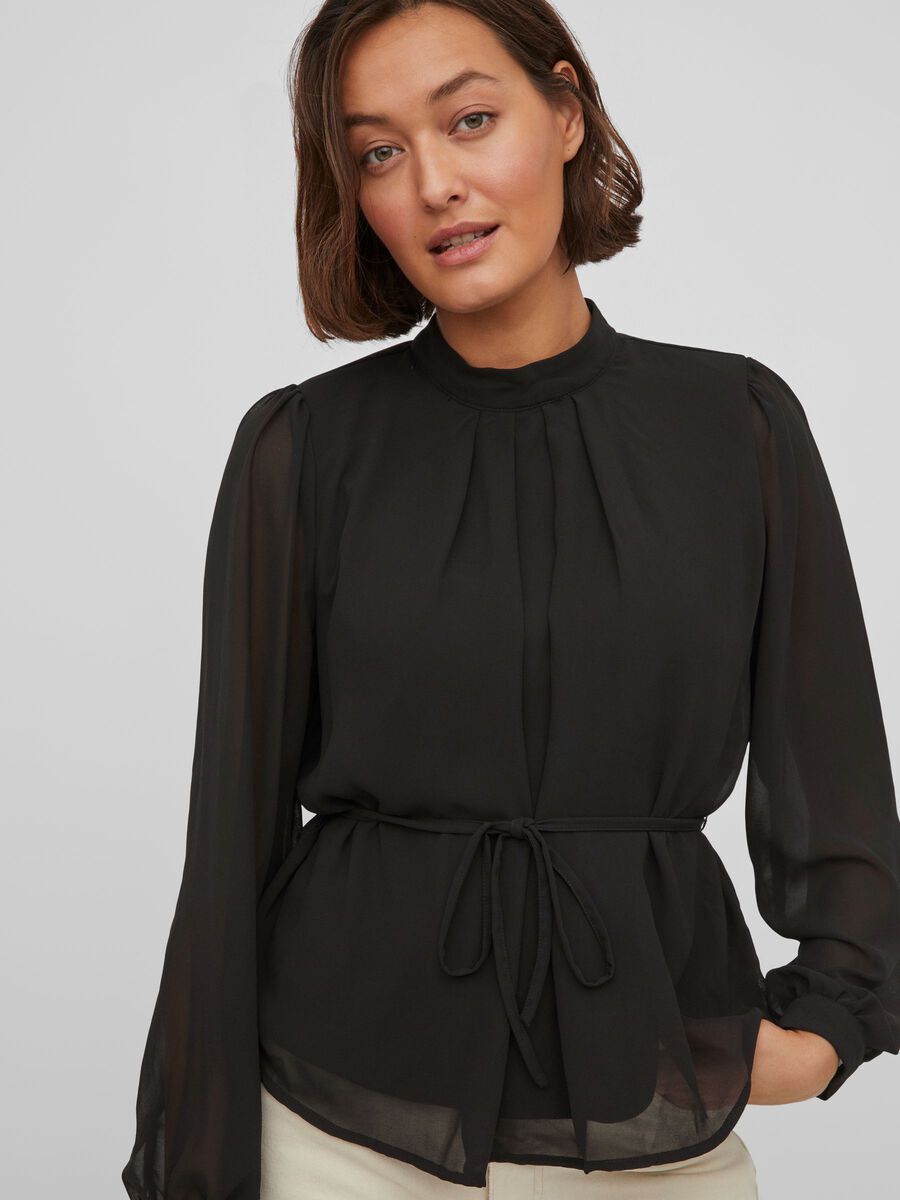 Rolina Tie Belt Top (Black)