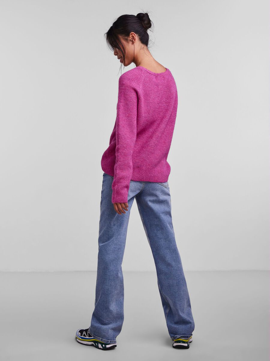 Lelle V-Neck Jumper (Rose Violet)