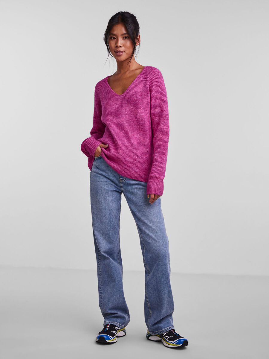 Lelle V-Neck Jumper (Rose Violet)