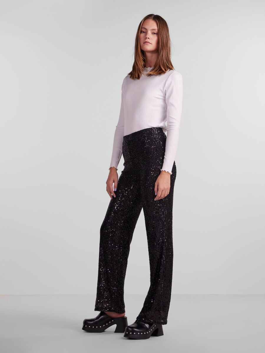 Elphia Wide-Leg Trousers (Black)