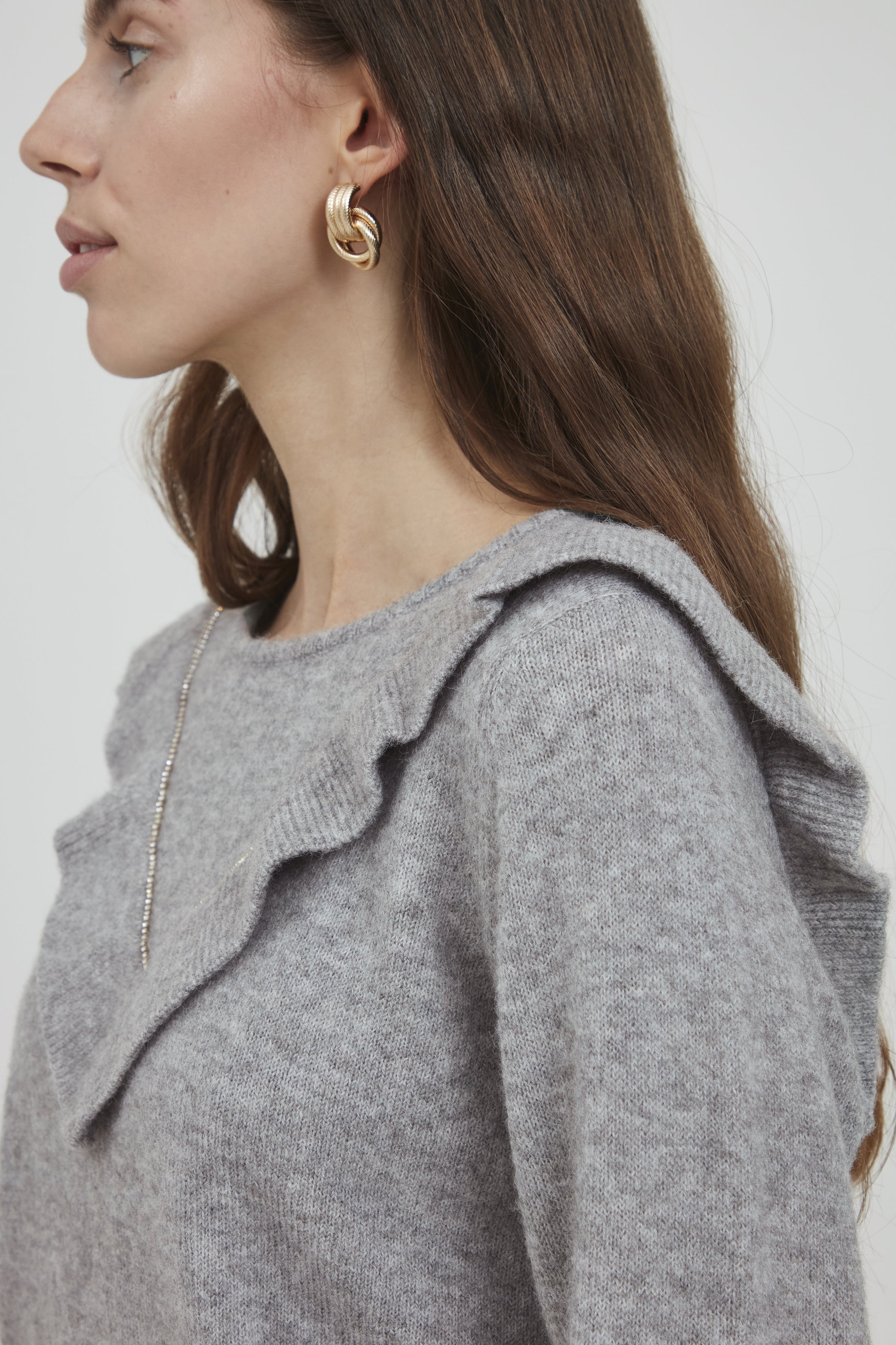 grey frill jumper 