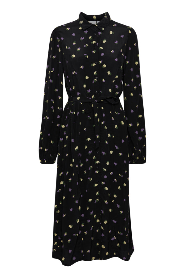 Elly Dress (Black Flower)