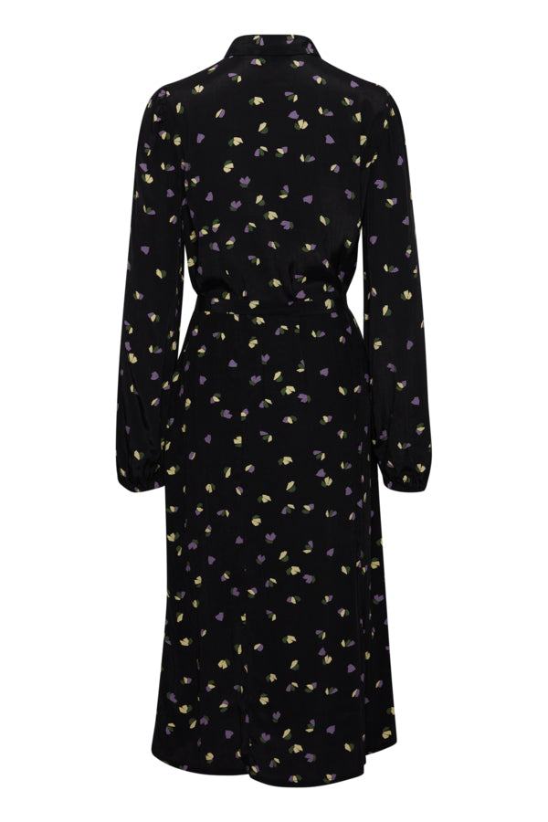 Elly Dress (Black Flower)