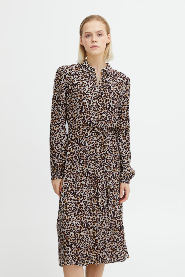 ELIMA SHIRT DRESS (LEO PRINT)