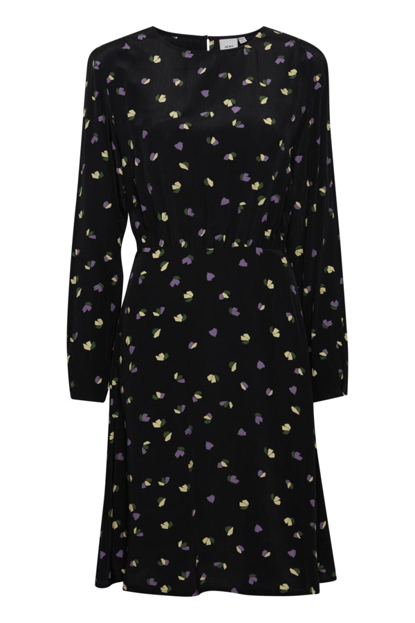 Heli Mini Dress (Black Floral)