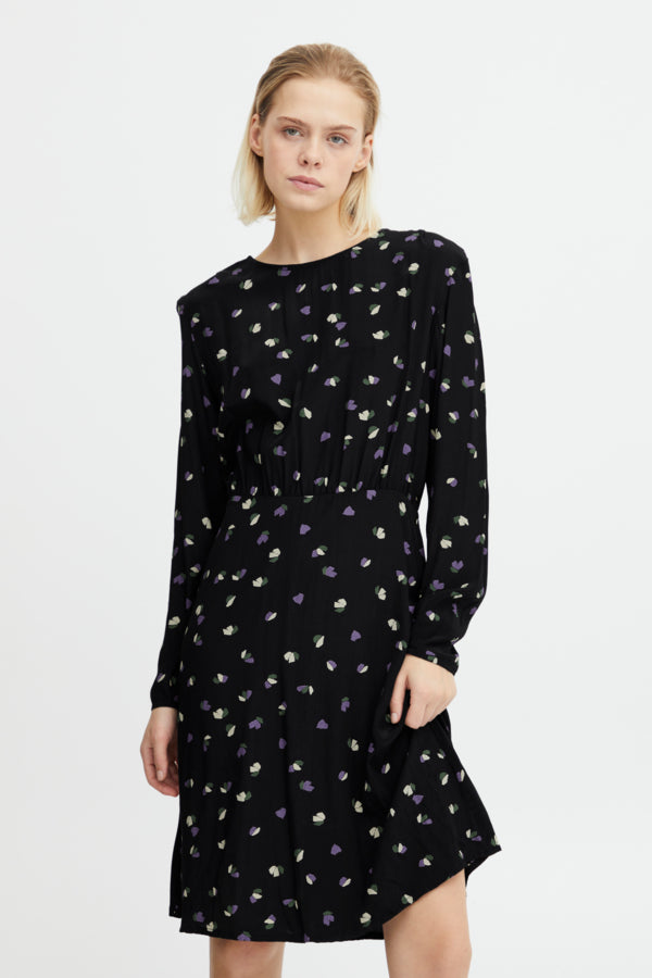 Heli Mini Dress (Black Floral)