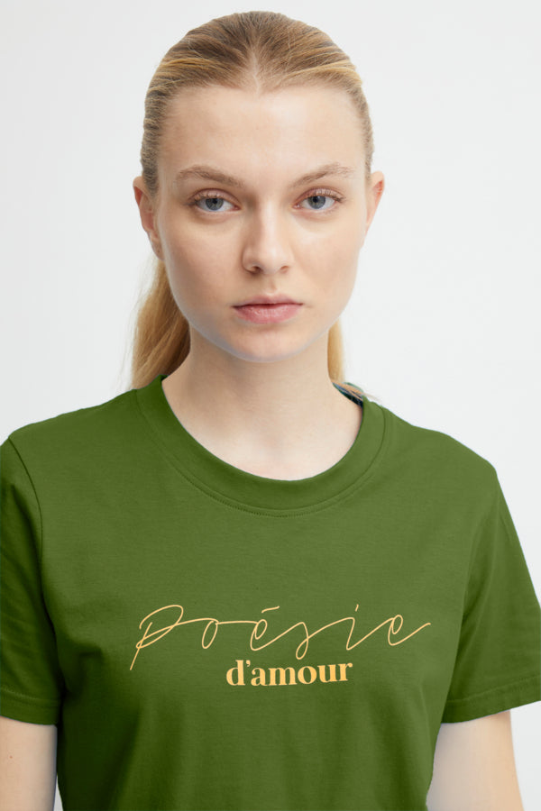 Runela Slogan T-Shirt (Willow Bough)