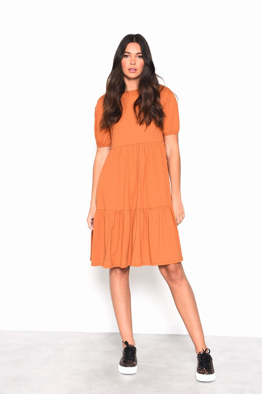 Clarisse Smock Dress (Rust)