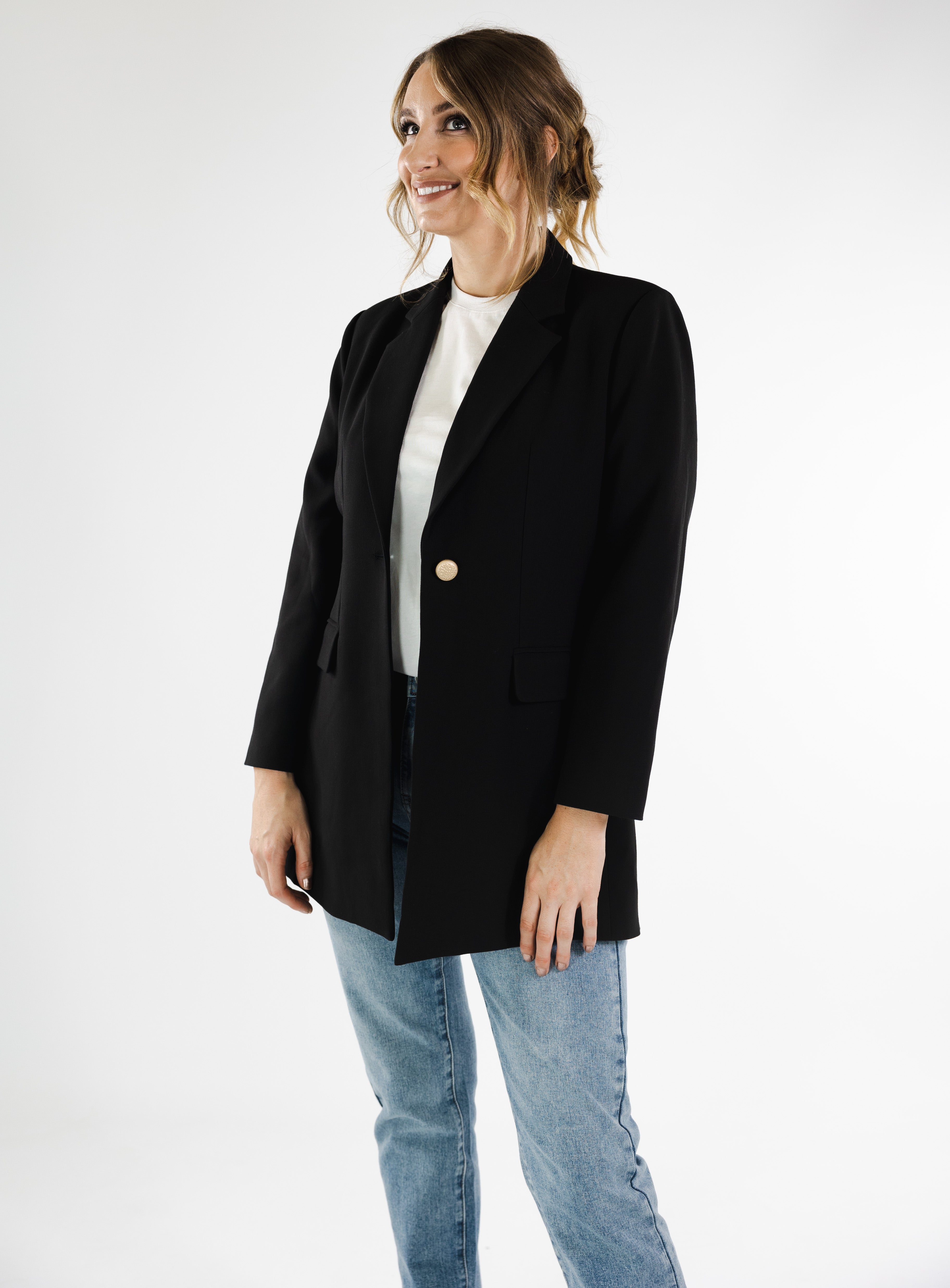 Maisie Blazer Coat (Black)