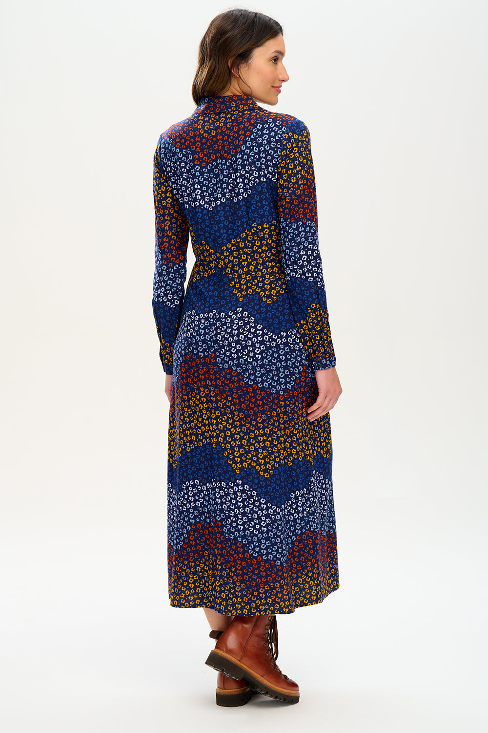 Clarissa Maxi Shirt Dress - Navy/Multi, Dark Floral Waves