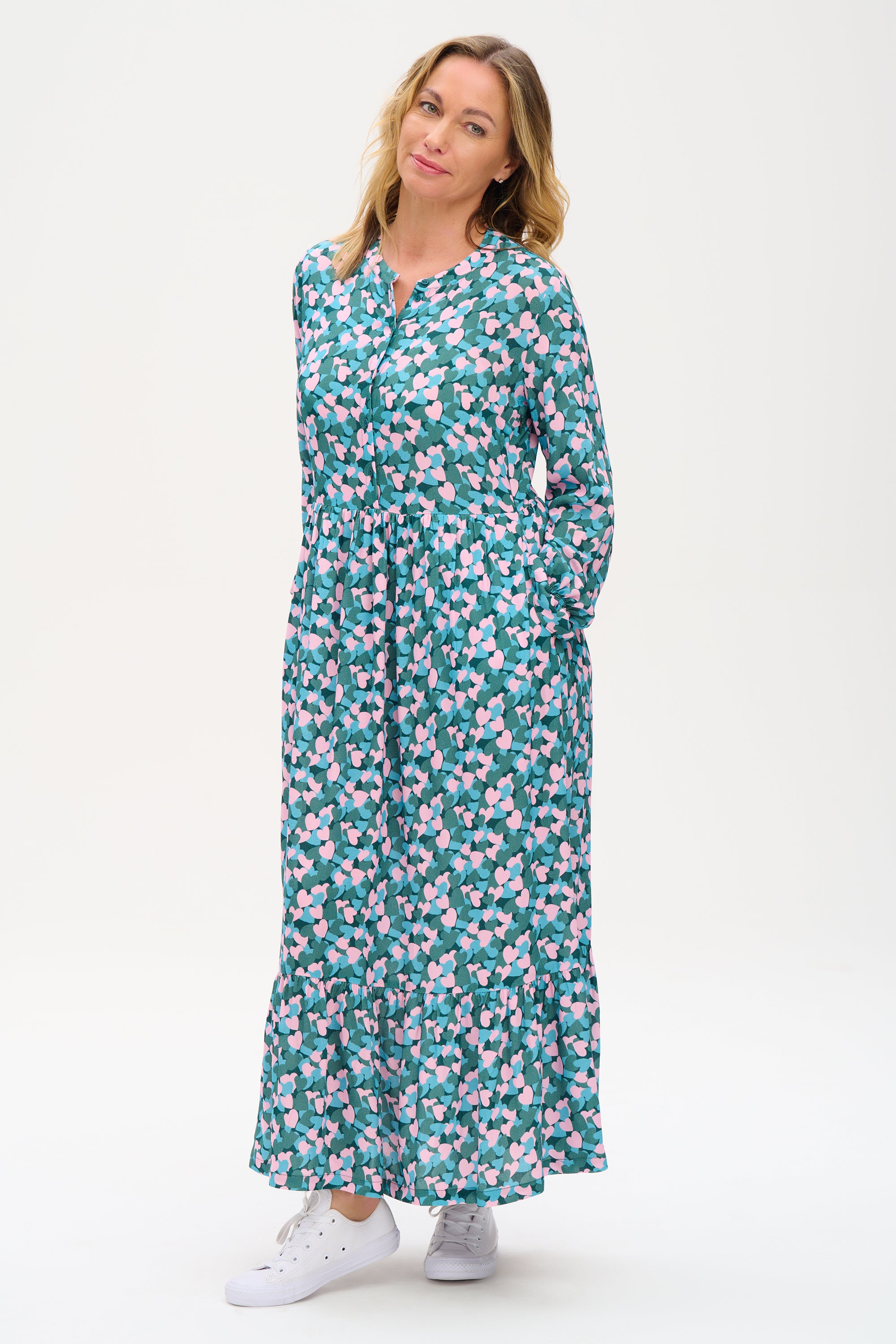 Elise Maxi Smock Dress - Multi, Layered Hearts