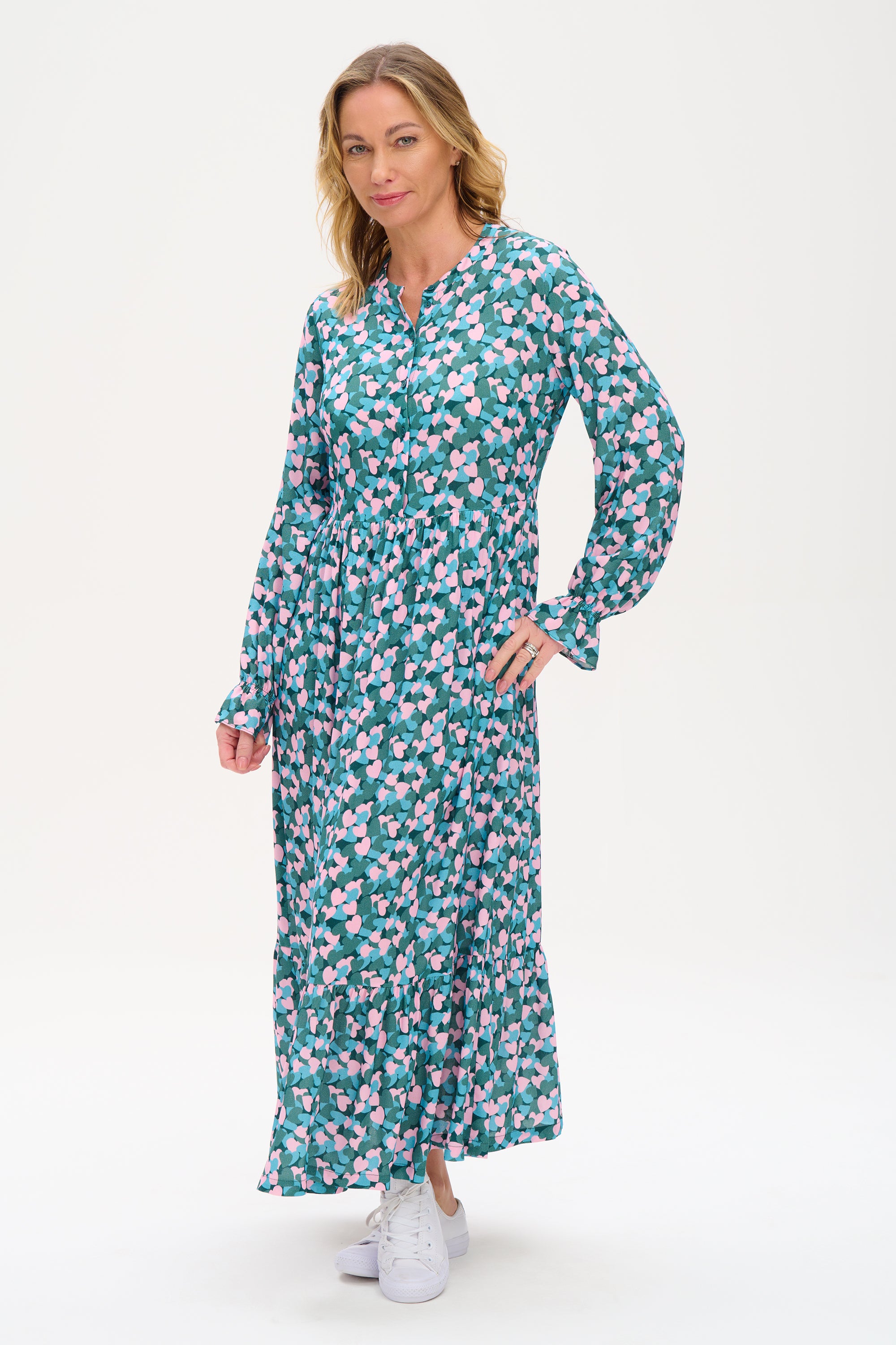 Elise Maxi Smock Dress - Multi, Layered Hearts