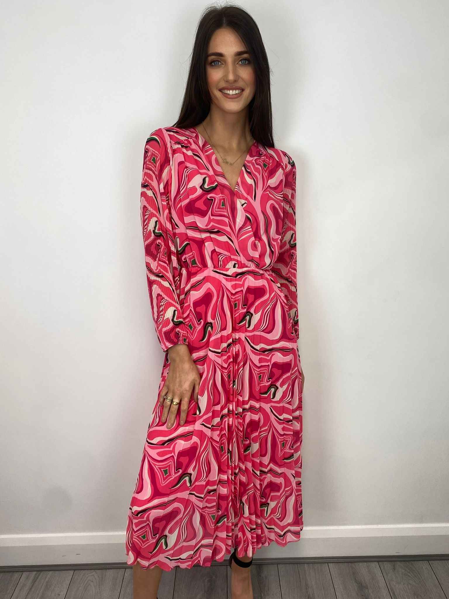 Patricia Midi Dress (Pink Geo)