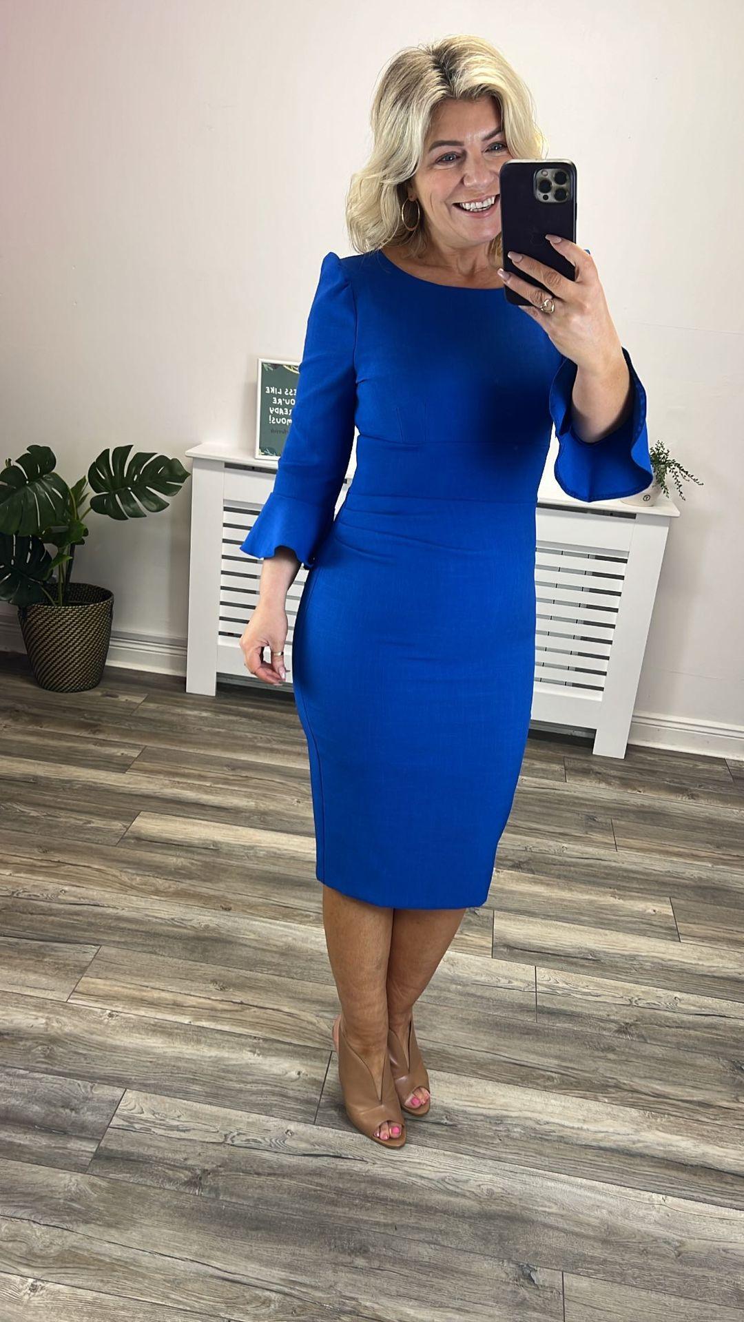 Cobalt blue 2025 pencil dress