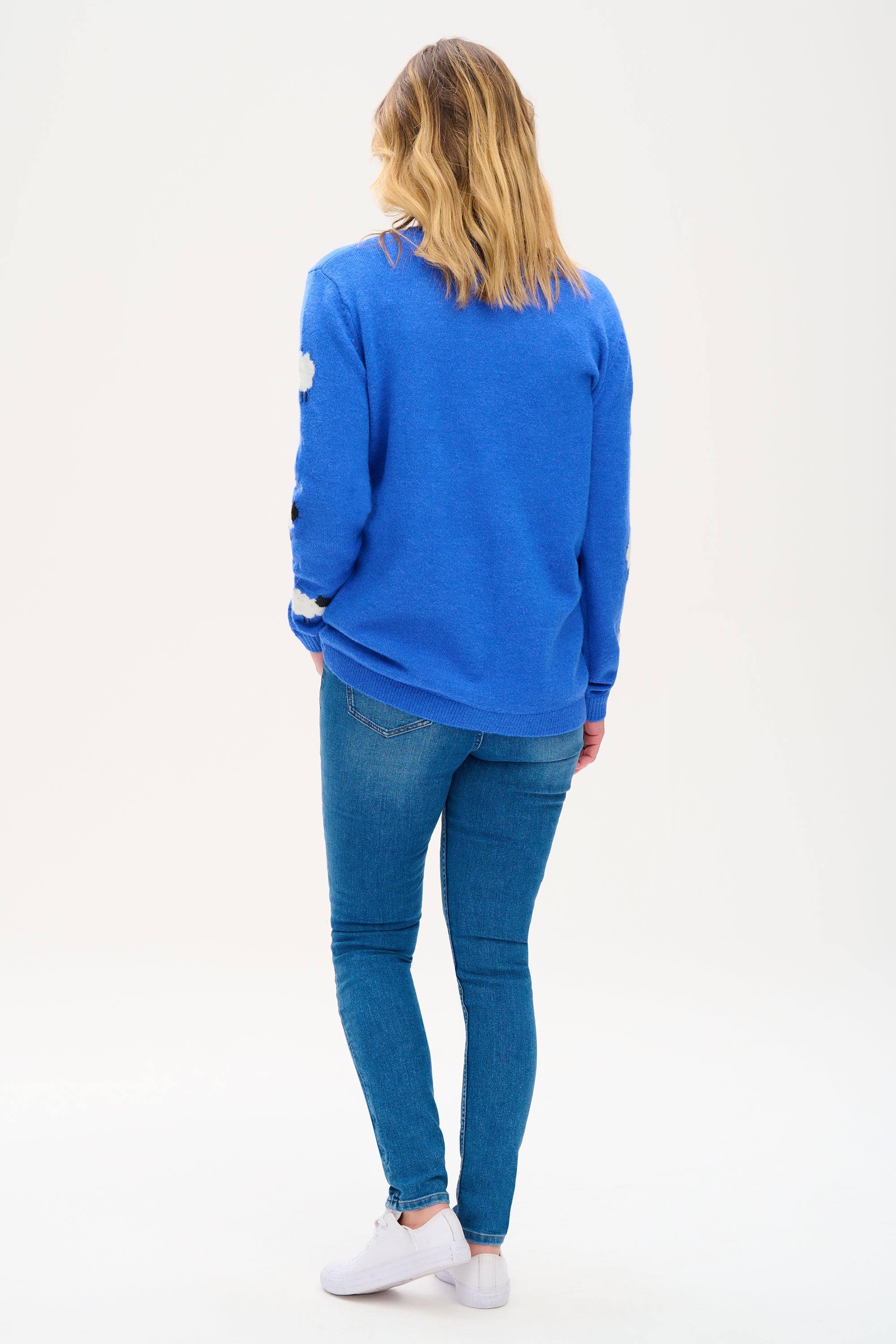 Nessa Jumper- Blue, Fluffy Sheep