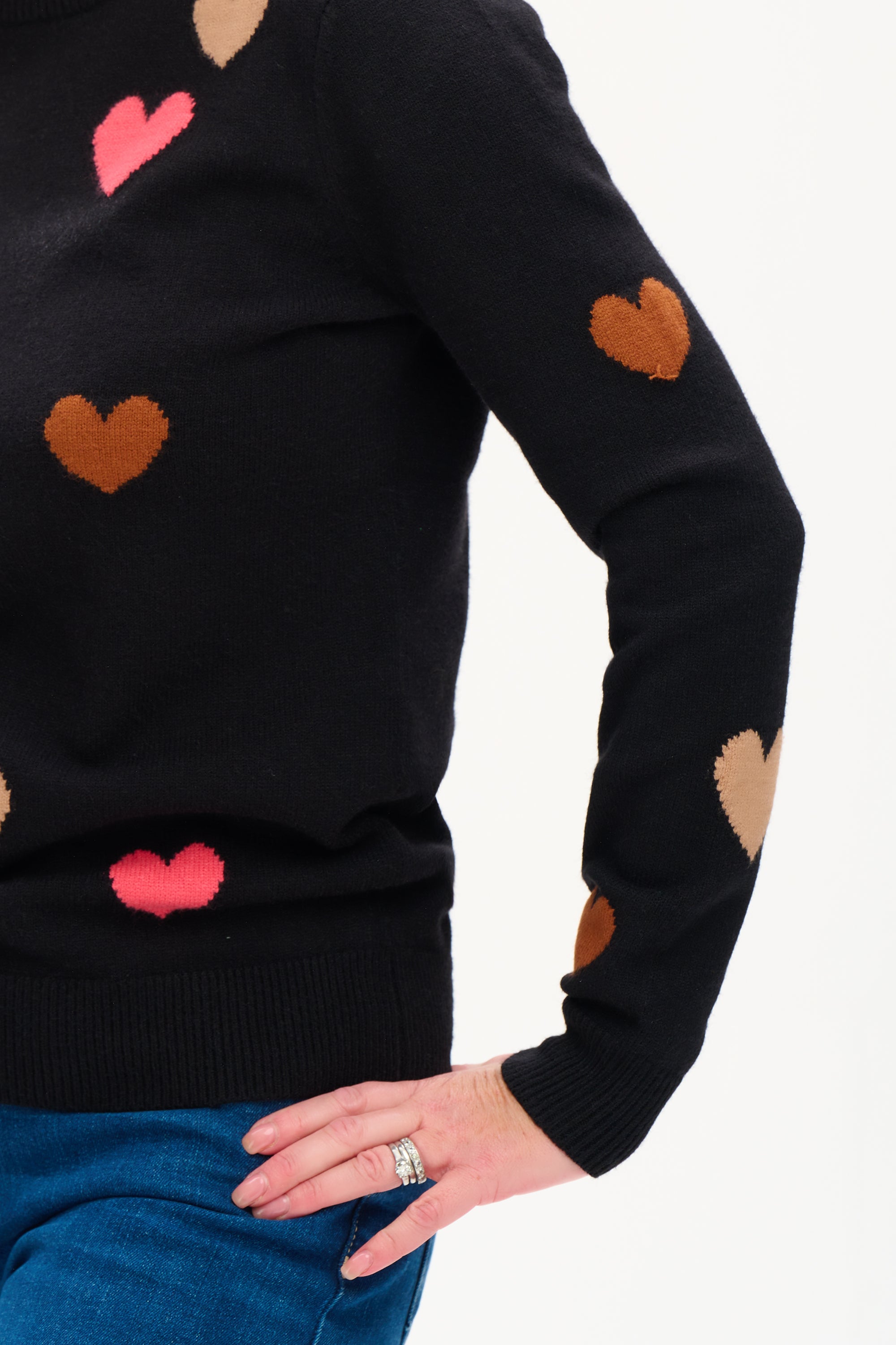 Stacey Jumper - Black, Scattered Hearts