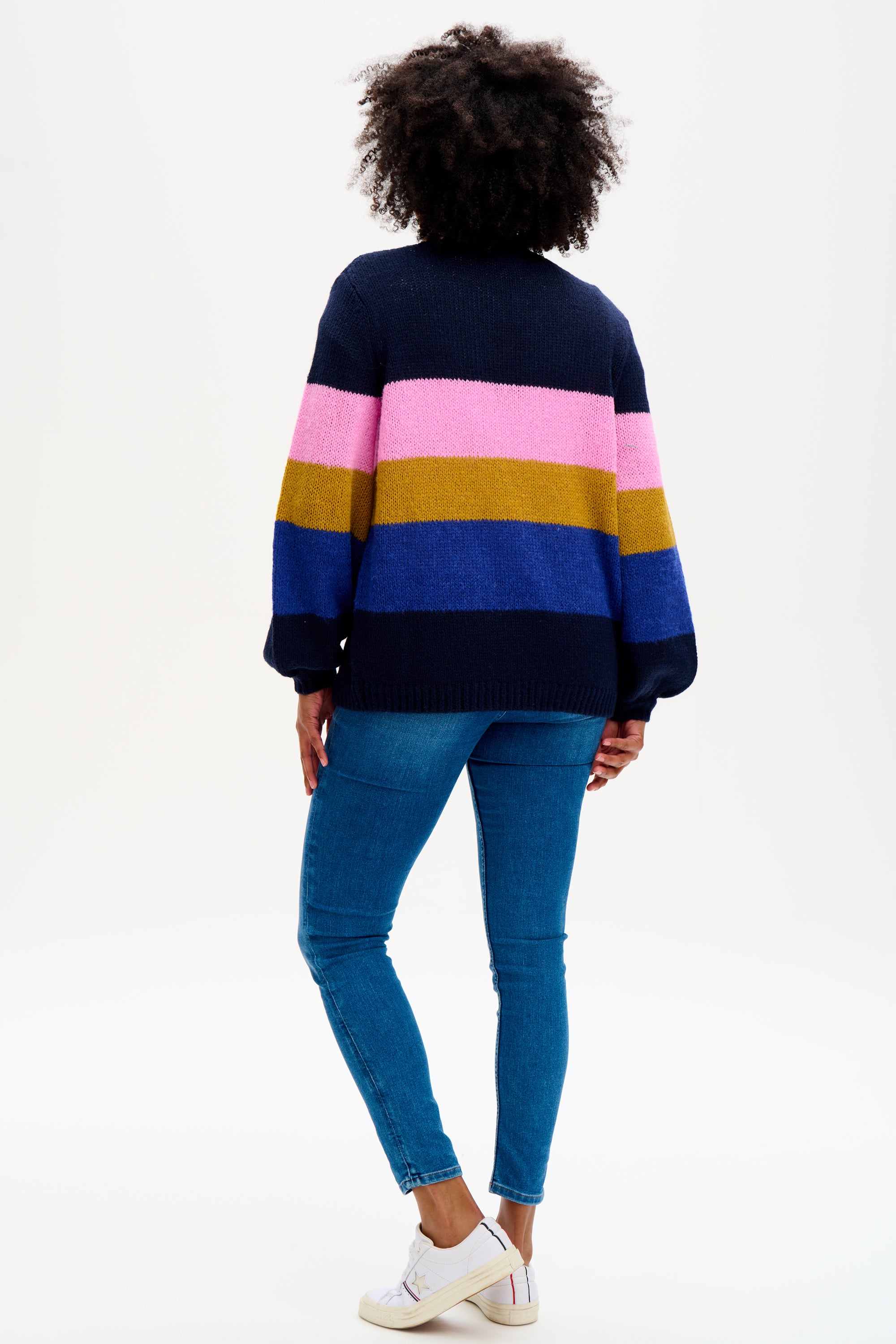 Yvette Cardigan - Multi, Big Stripes